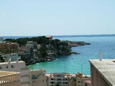 Vue mer depuis le solarium (Plage de Cala Mayor)