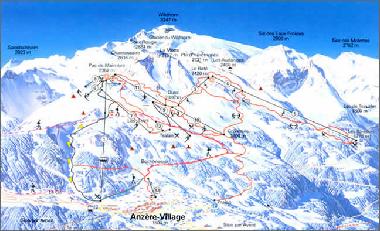 Plan des pistes Anz�re