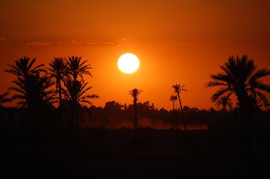Le couch� de soleil spectaculaire vu depuis la terrasse