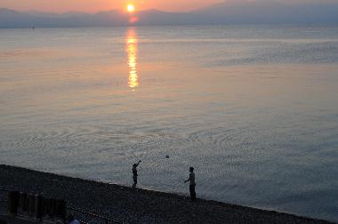 coucher de soleil vu par le balcon