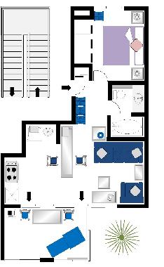 PLAN: APPARTEMENT 2 surplombant la piscine