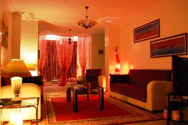 Salon avec 3 acc�s direct � la piscine et jardin (tapis sont enlev�s en �t�) 