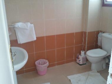 salle de bain separ� avec douche carrelee dans coin droit!