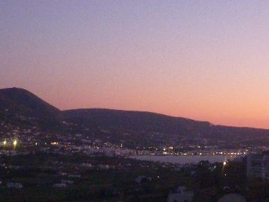 Vue de la terrasse fin de journee