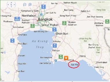 Rayong / Ban Ph = 15 km