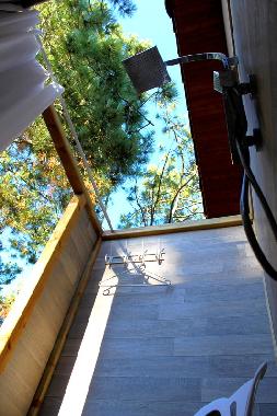 douche de jardin, eau chaude disponible