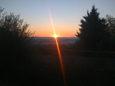 Coucher de soleil sur la terrasse