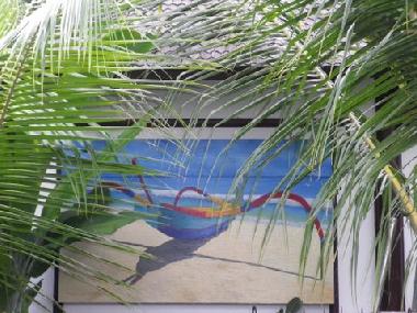 cot� du bungalow face au parking priv�