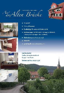 Appartement de vacances /en/au Hirschhorn Neckar (Odenwald-Bergstrae-Neckartal)ou appartement ou maison de vacances