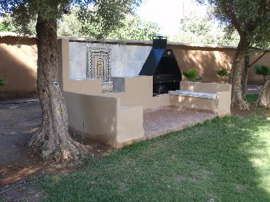 barbecue et fontaine