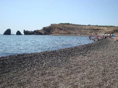 black volcanic beach in Agde