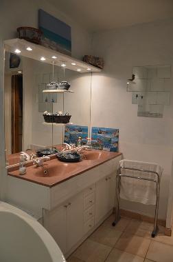 salle de bains avec baignoire d