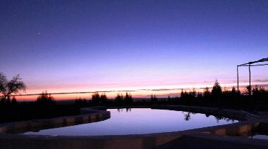 couch� de soleil sur la piscine