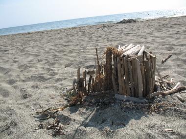 Cabane en bois flott�