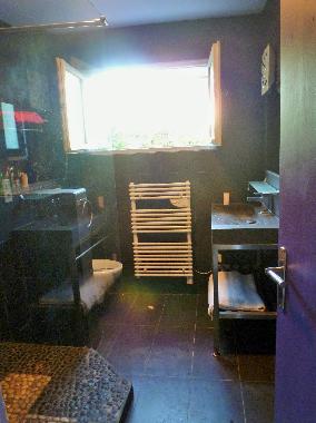 salle de bain chambre bleu