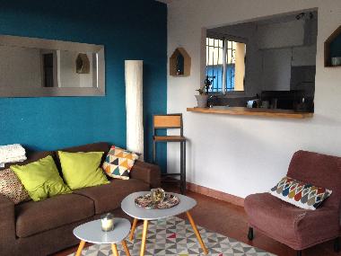 salon ouvert sur cuisine