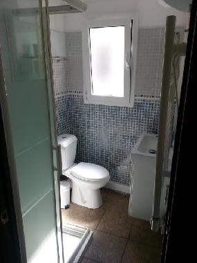 Salle de bain : Douche,  vasque, WC