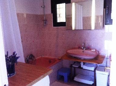 salle de bain avec baignoire / douche