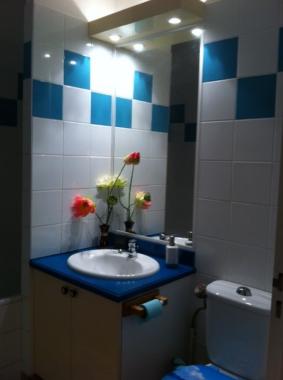 salle de bains avec baignoire