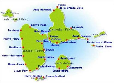 carte de la Guadeloupe