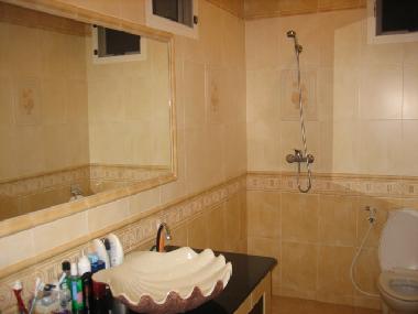 Salle de bain avec lavabo , douche et WC