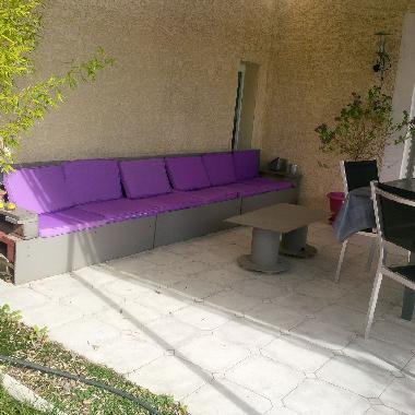 canap� sur la terrasse 