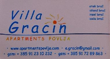 Appartement de vacances �/en/au Povlja (Splitsko-Dalmatinska)ou appartement ou maison de vacances