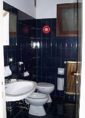 1 Salle de bains avec fen�tre : lavabo, baignoire - douche et bidet.